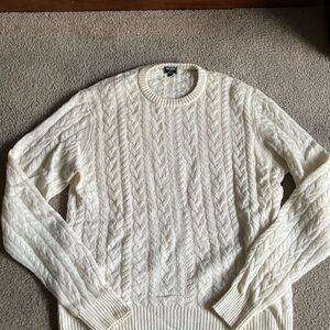 Todd Snyder LAMBSWOOL CABLE CREW IN ANTIQUE WHITE